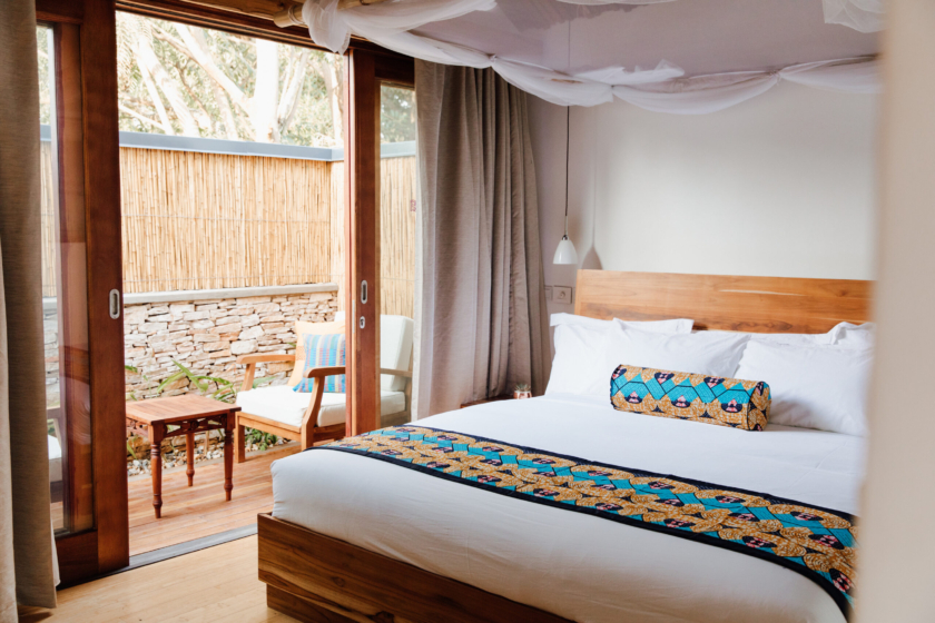 Guest room and patio at Hemingways Retreat Kigali