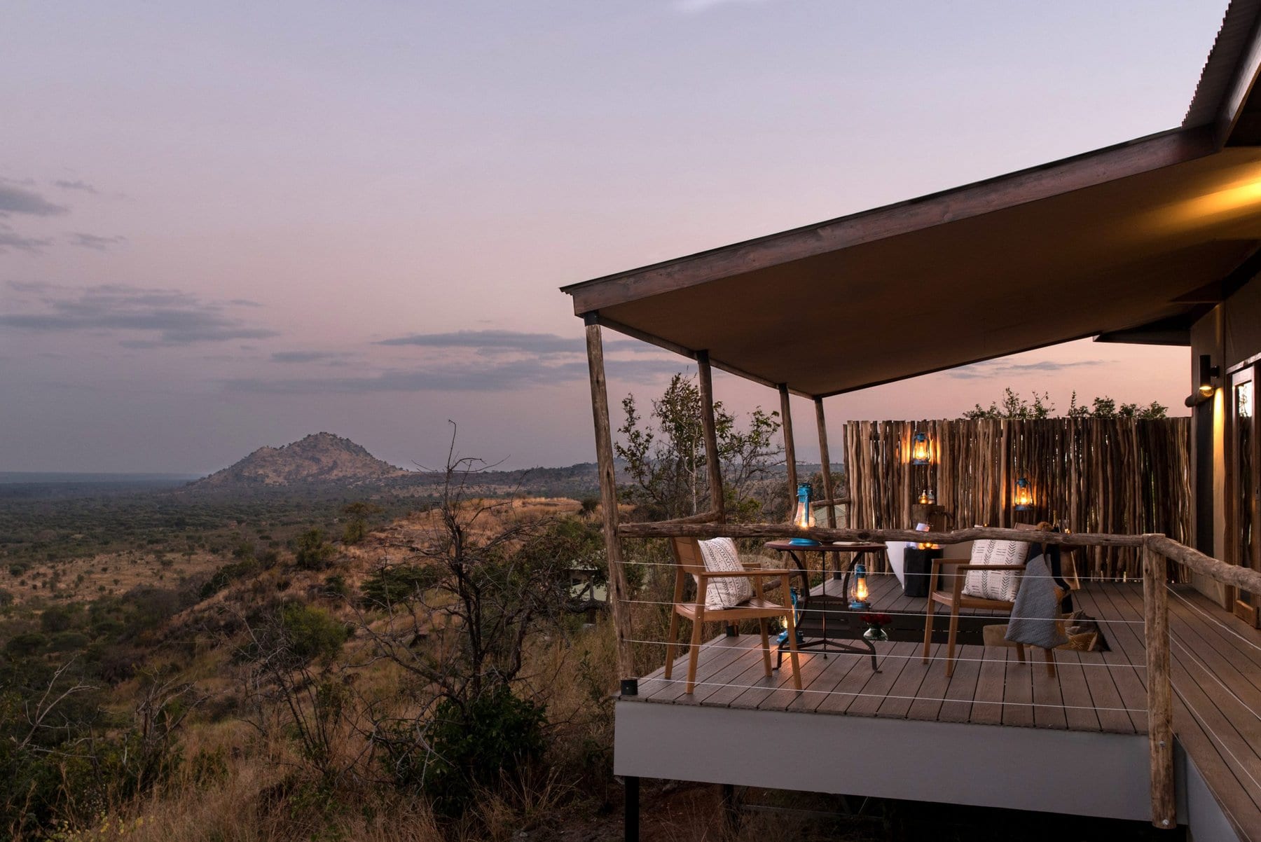 Dining terrace overlooking Tarangire at Lemala Mpingo Ridge