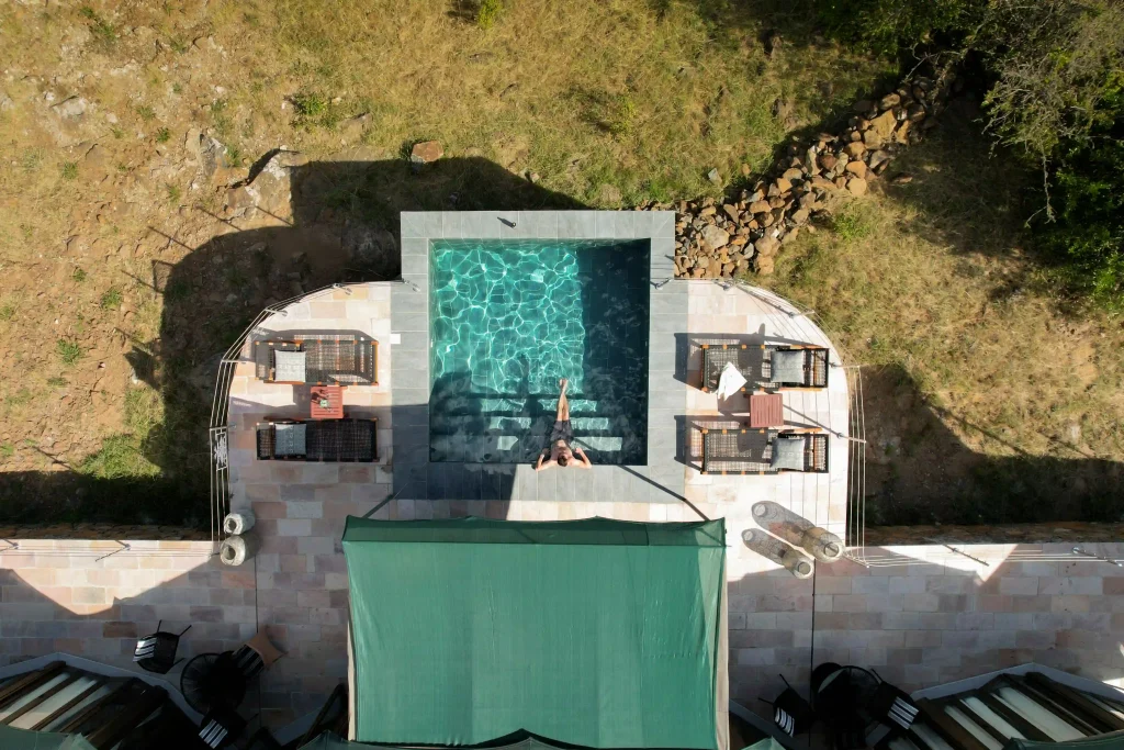 Aerial view of the pool at Hemingways Ol Seki Mara