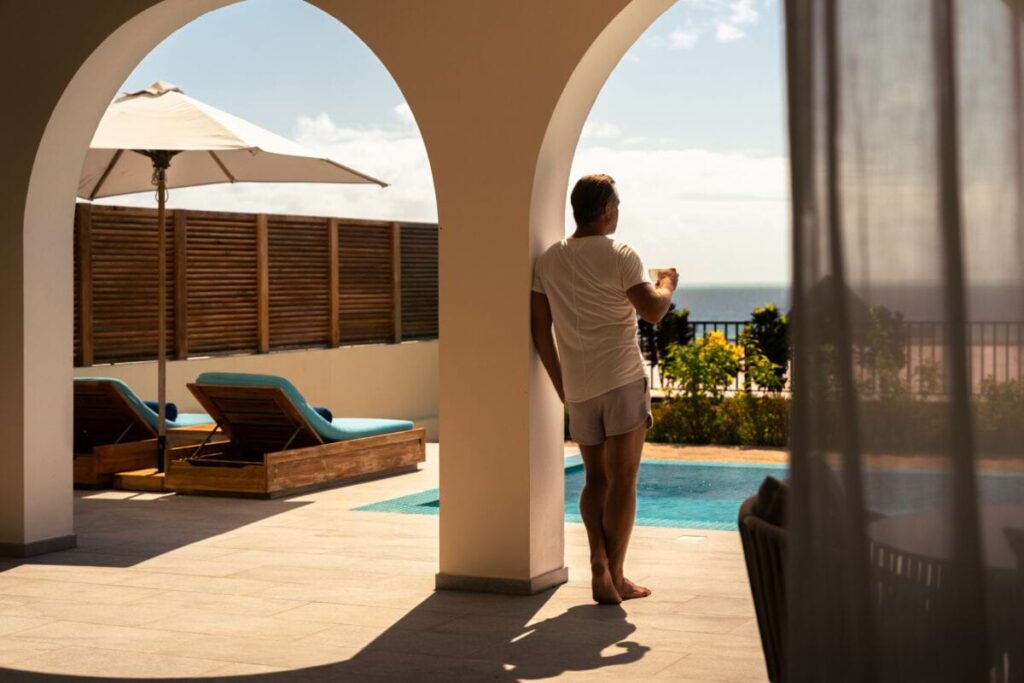 Terrace with a private pool at The Mora Zanzibar