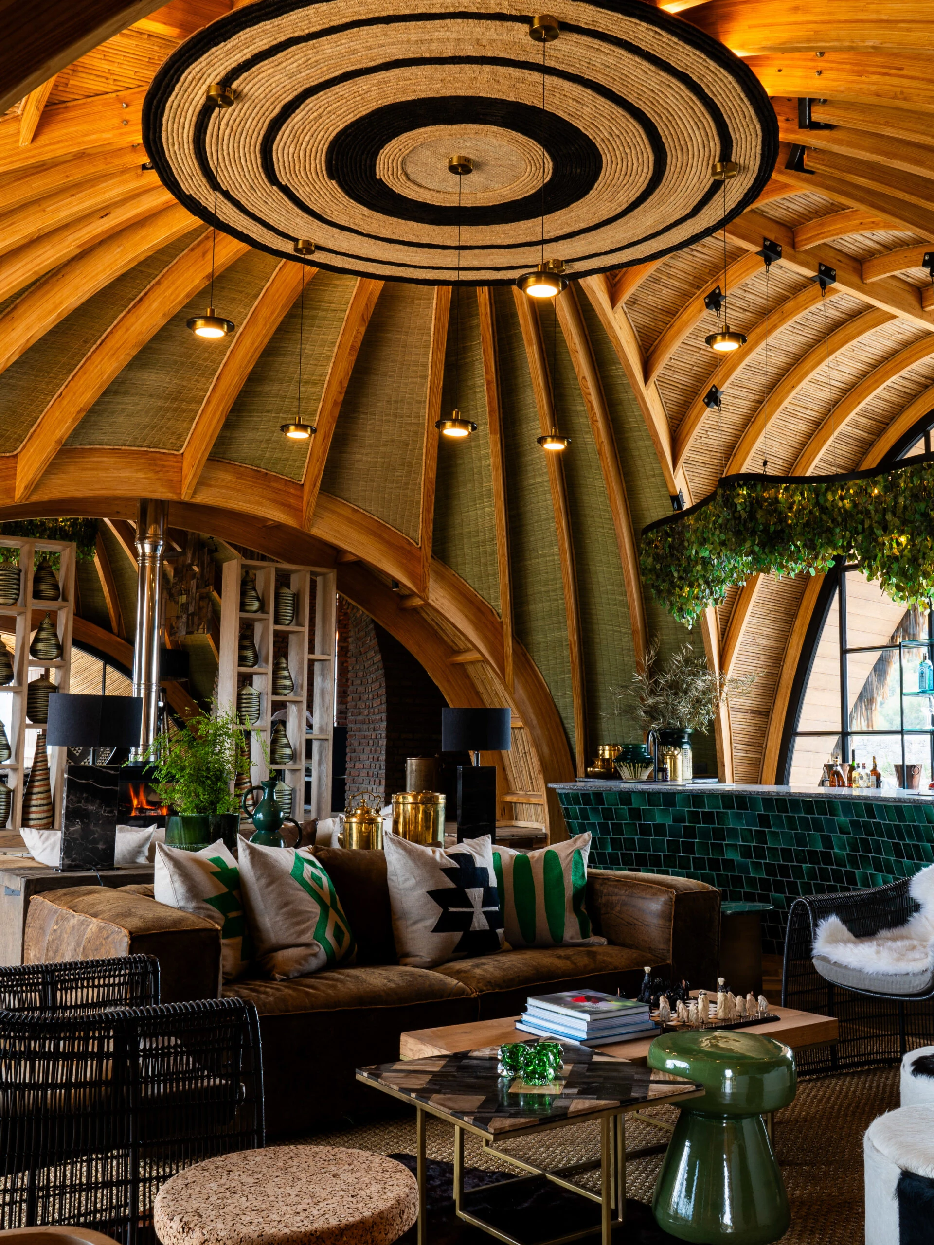 Curved timber lounge
