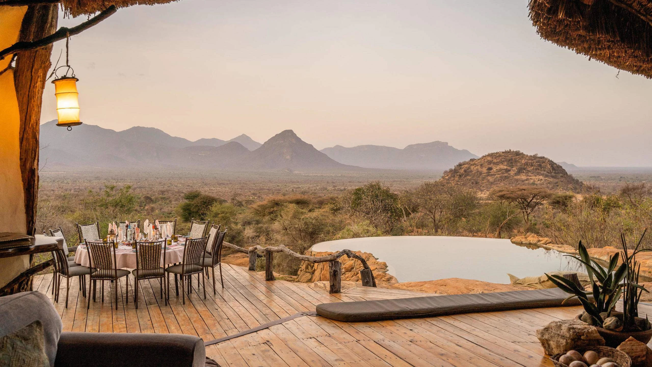 Small pool on mountain view deck