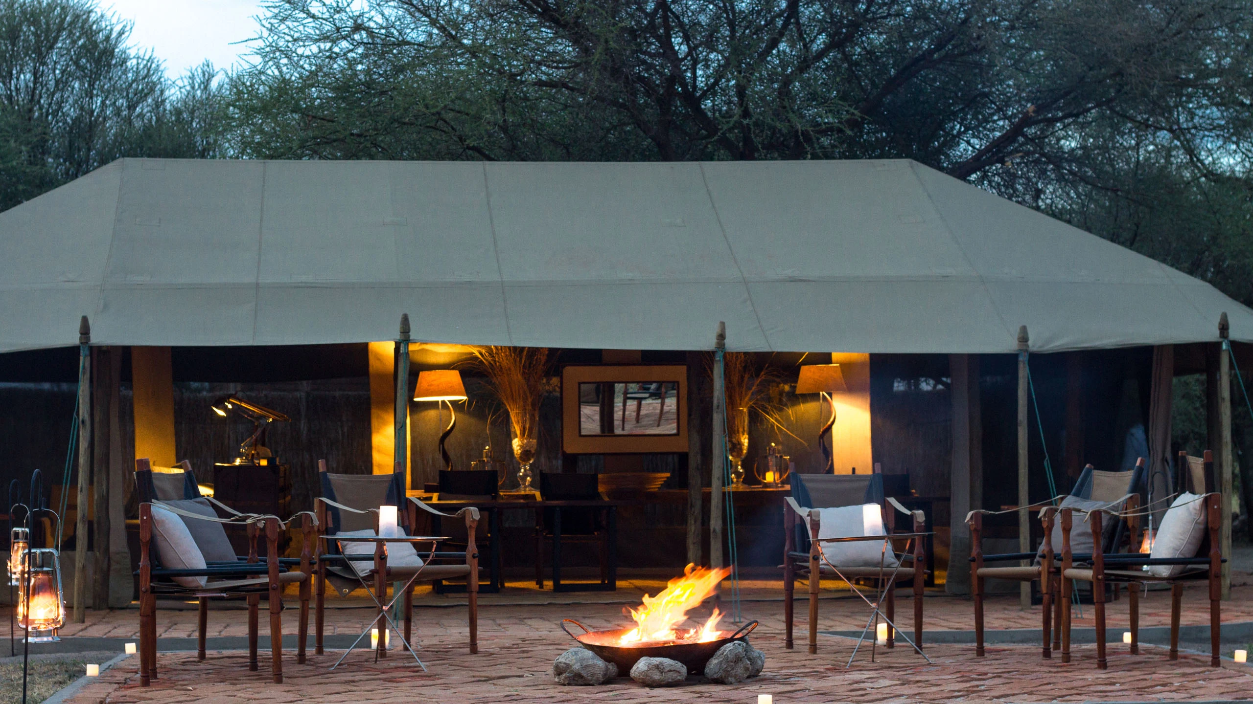 Safari tent and firepit at Little Chem Chem