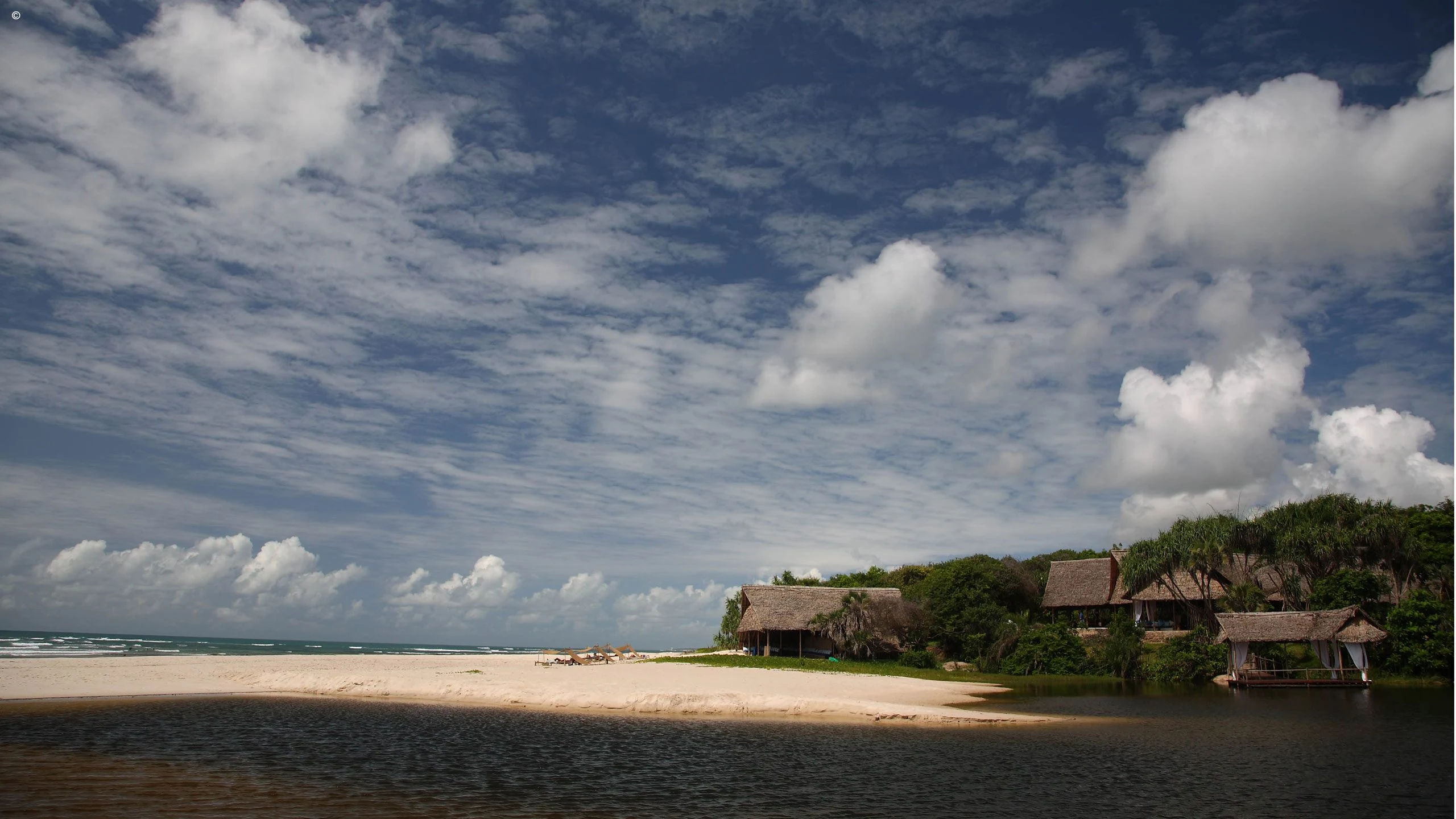 Sandy lagoon shore