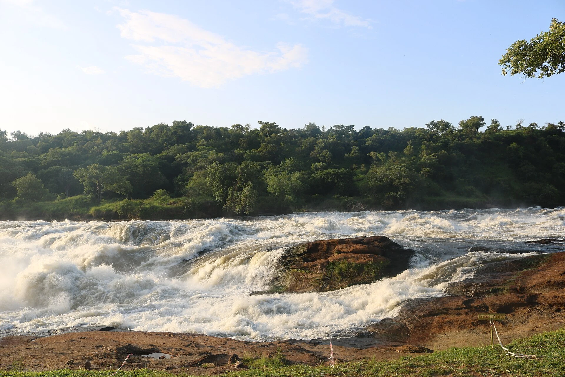 White-water rapids at the top of Murchison Falls in Murchison Falls National Park