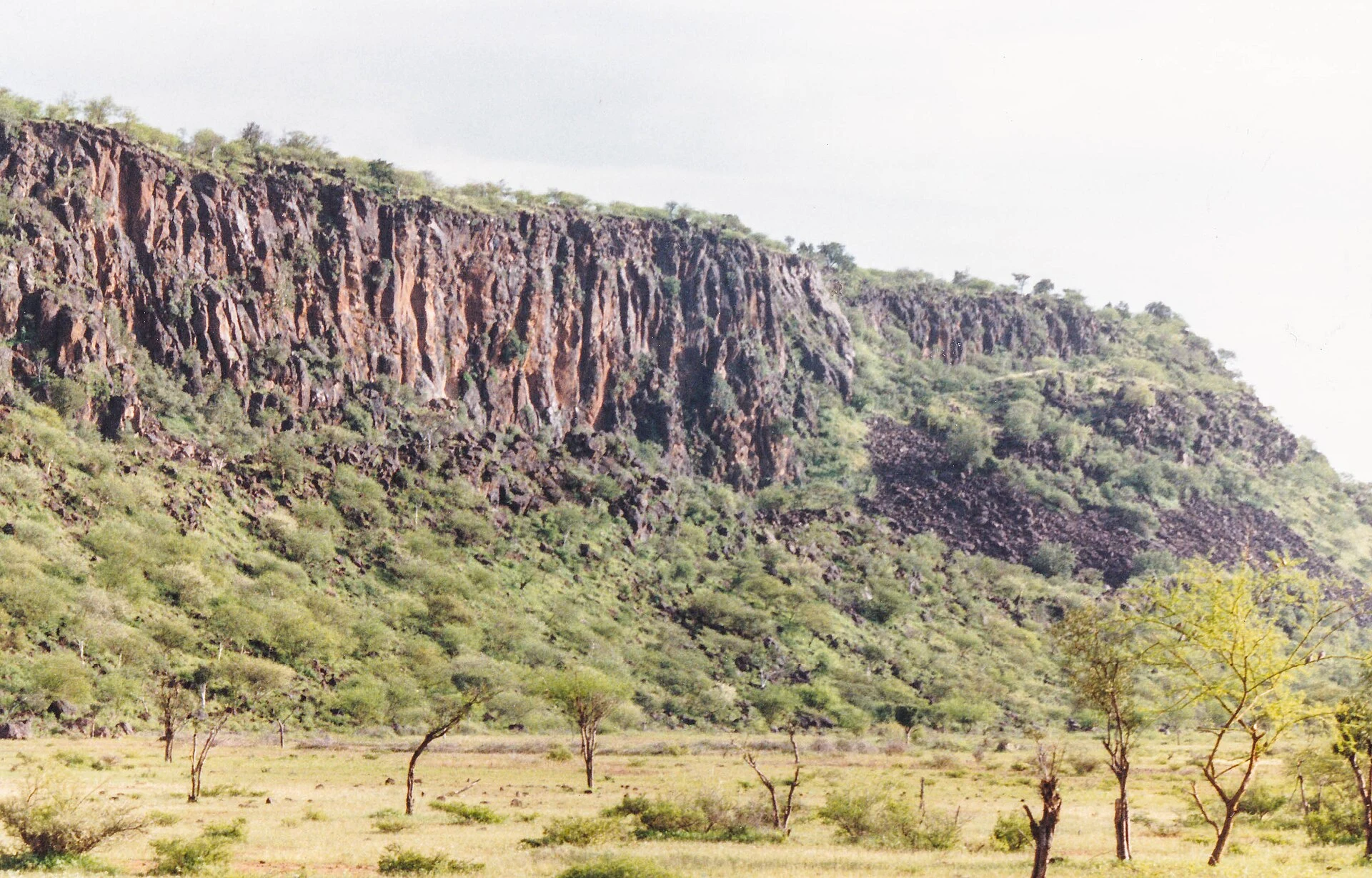 The red cliffs of the Laikipia escarpment above Lake Baringo