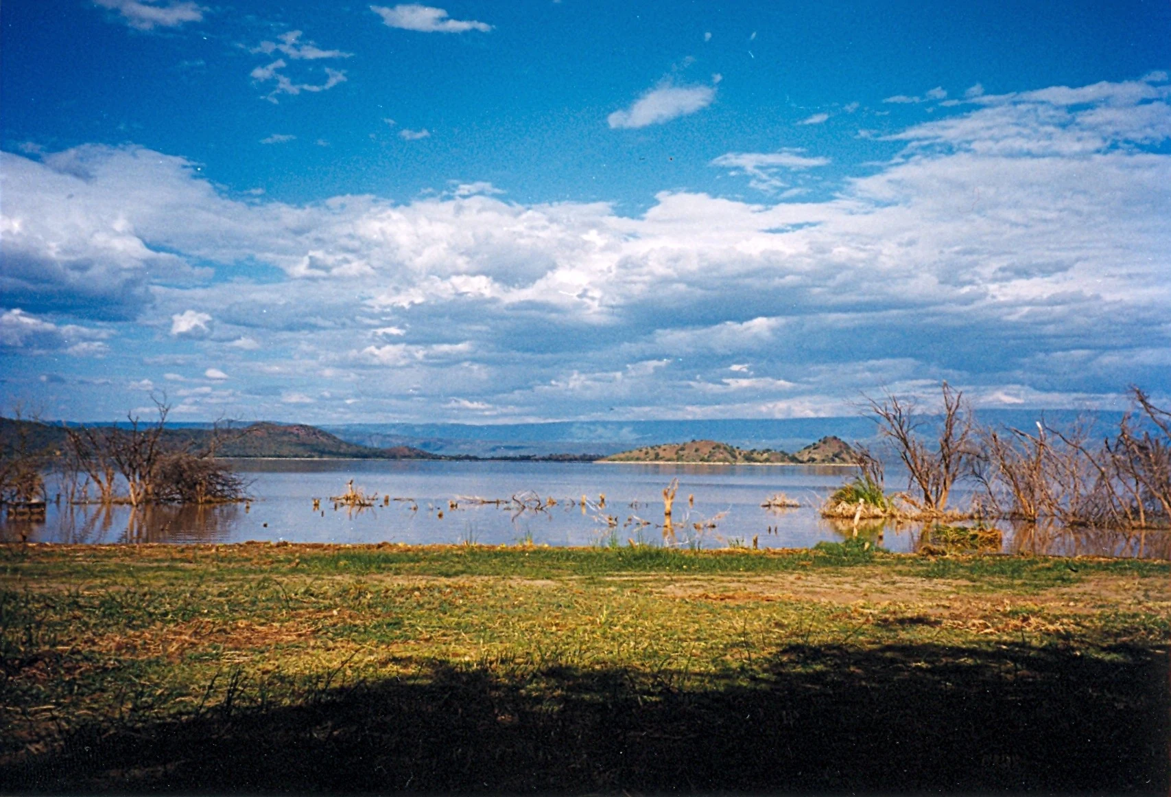 Lake Baringo under a wide sky in the Rift Valley