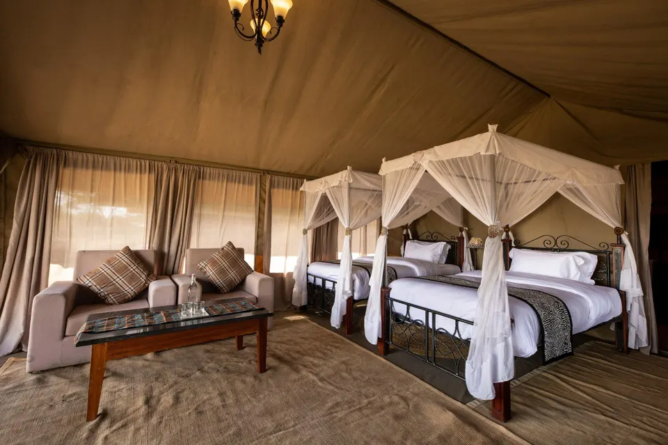 Twin tent interior
