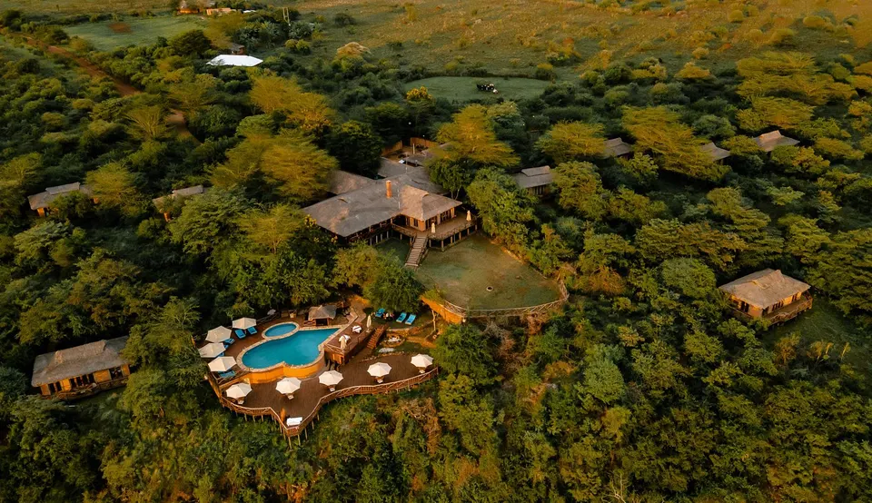 Escarpment Luxury Lodge Manyara aerial setting