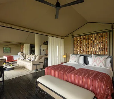 Mahali Mzuri family tent interior