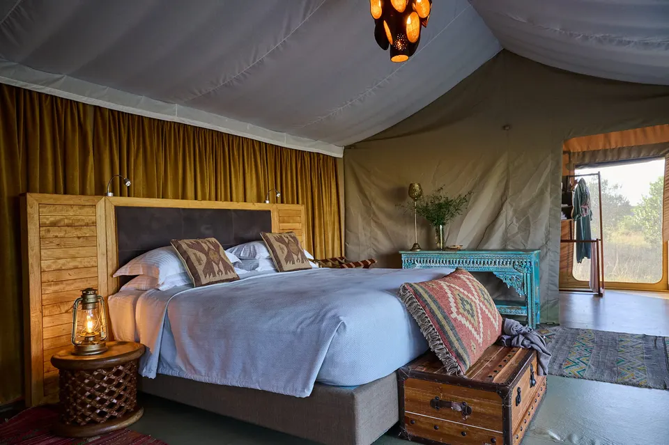 Saruni Wild double-bed tent interior