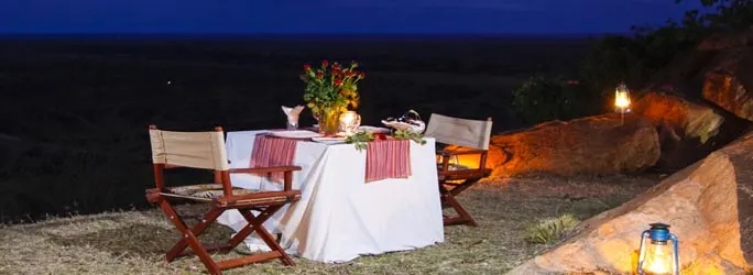 Zomeni Lion Hill private outdoor dinner setting
