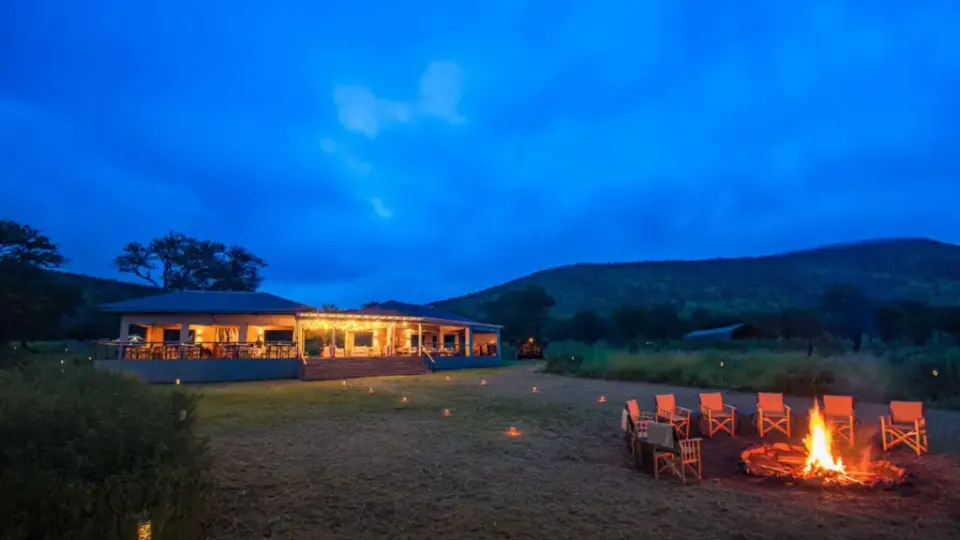 Dunia main camp and fireside seating