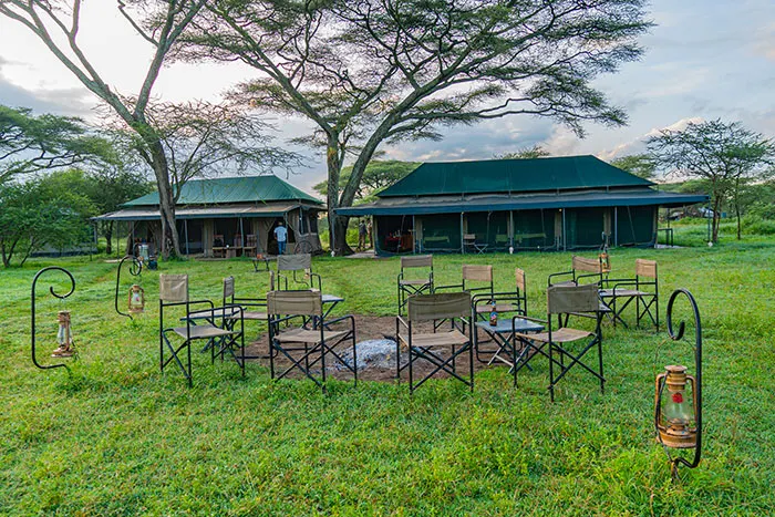 Ndutu Heritage campfire and communal tents
