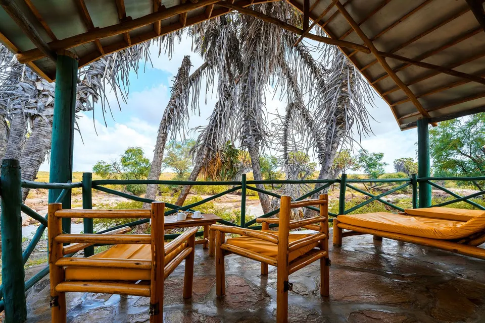 Man Eaters Lodge tent veranda