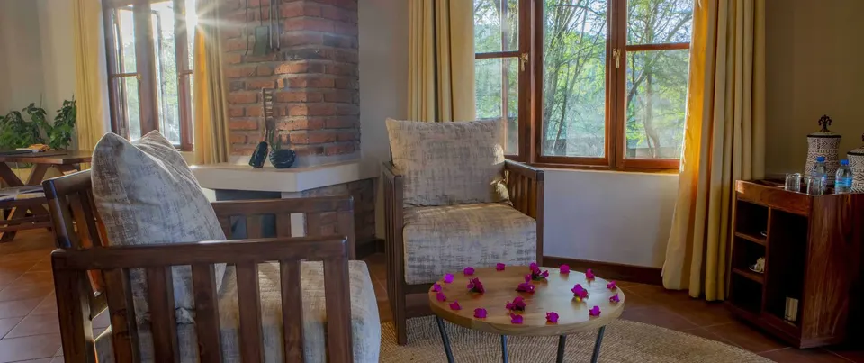 Ngorongoro Coffee Lodge sitting area