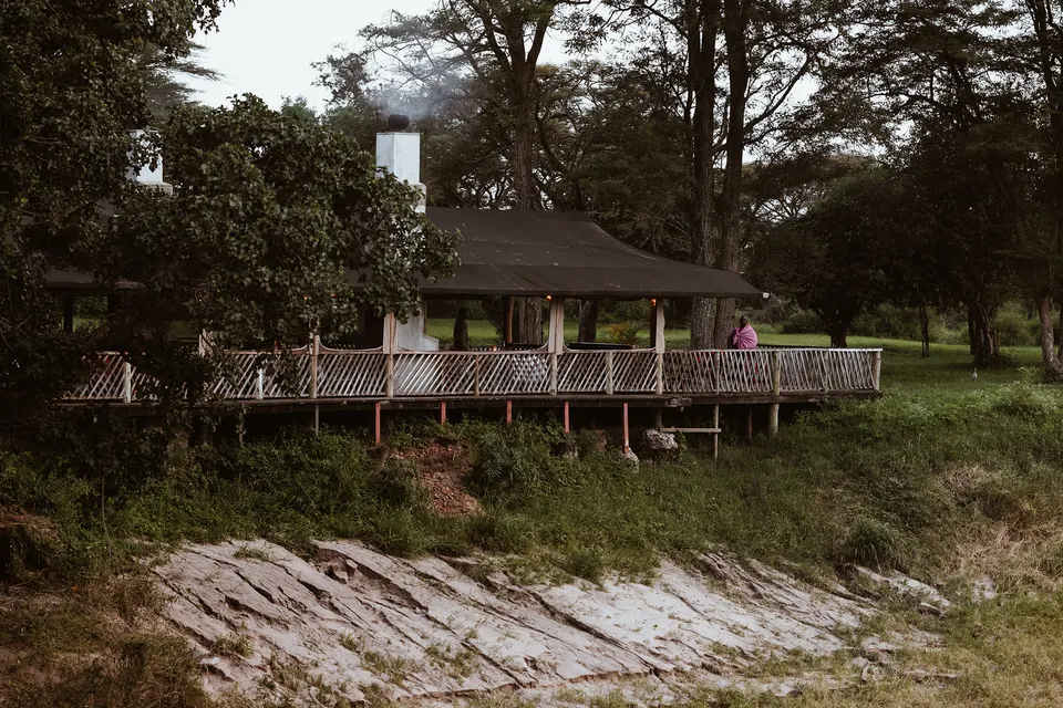 Basecamp Maasai Mara riverside communal building and deck