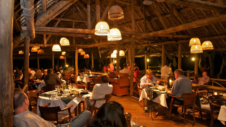 Mara Intrepids thatched restaurant interior