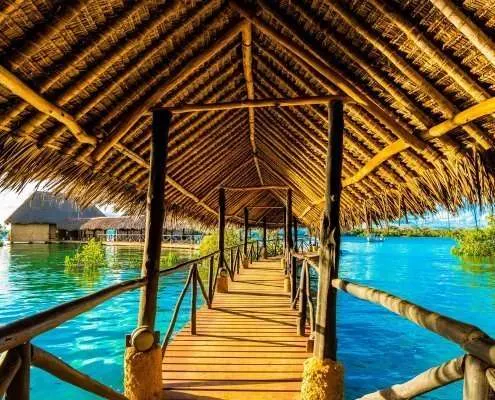 Chale Island covered walkway above the water
