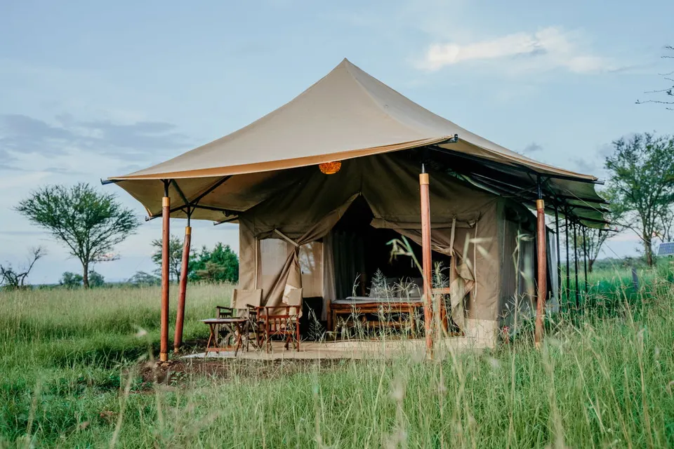 Standard guest-tent exterior and veranda