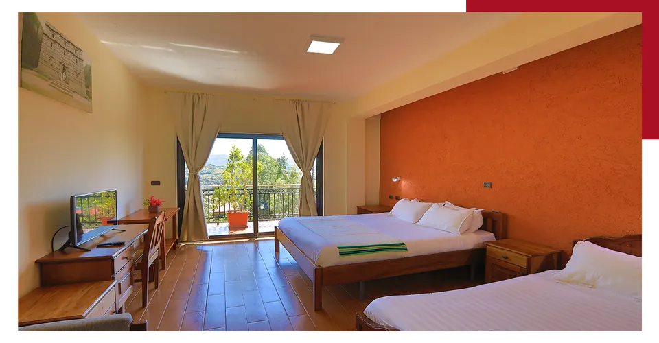 Guest room with separate beds