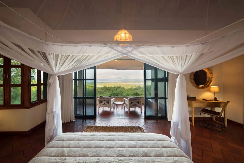 Bedroom opening towards private veranda
