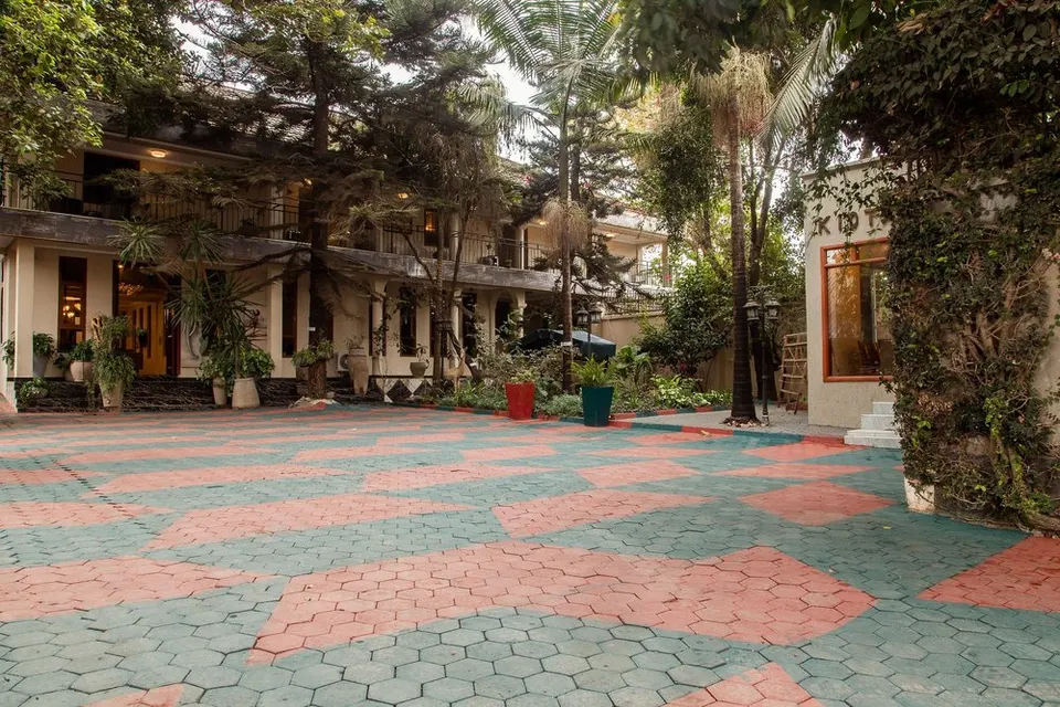 Hotel courtyard