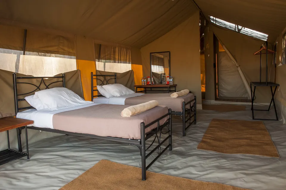 Twin tent interior