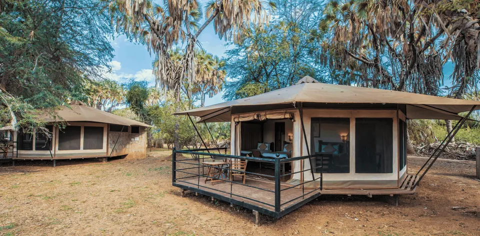 Deluxe tent exteriors and decks