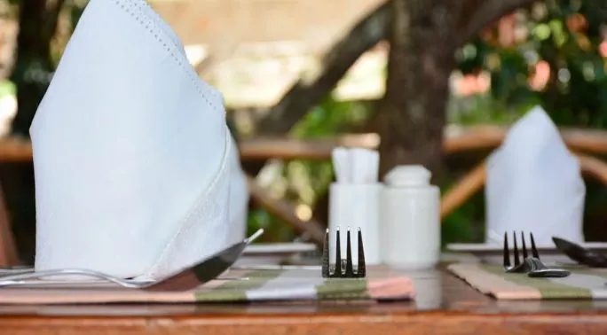 Place setting at Mara Sun Lodge