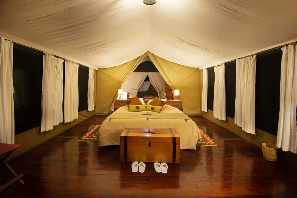 Karen Blixen Camp double-bed tent interior