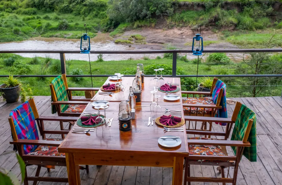 Enkakenya riverside dining deck