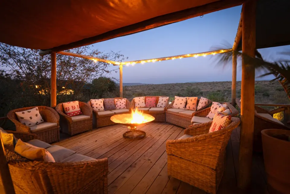 Main Camp shared deck and fire seating