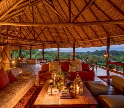 Semliki open-sided lounge beneath thatch; public inline preview
