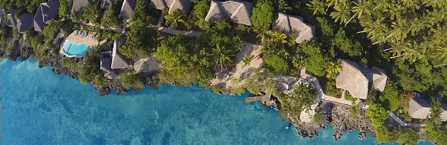 Karamba coastline and cottage grounds from above