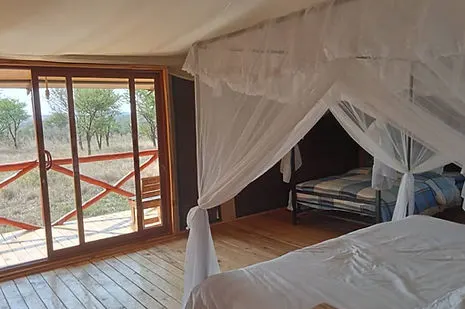 Tent interior and veranda