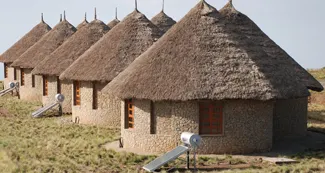 Thatched main tukul exteriors