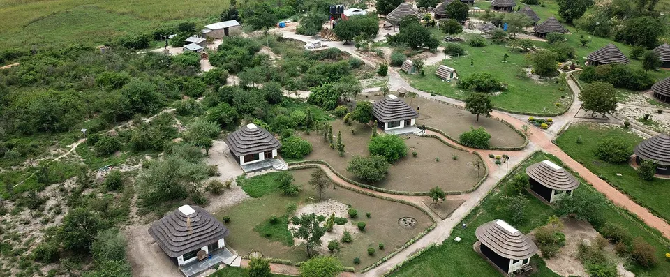 Heritage aerial cottage grounds
