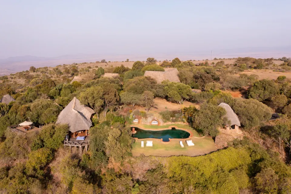Laragai House and pool aerial