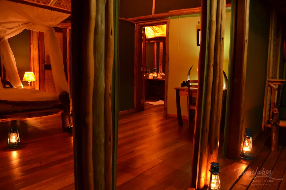 Cottage interior and bathroom passage