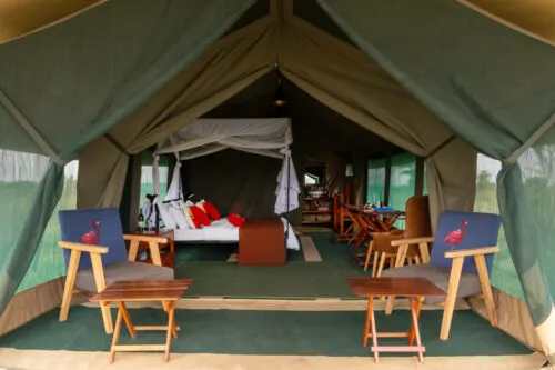 Nasikia mobile guest tent interior and patio