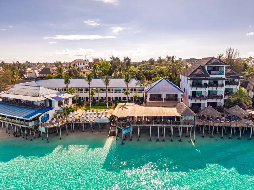 Beachfront property viewed from the water