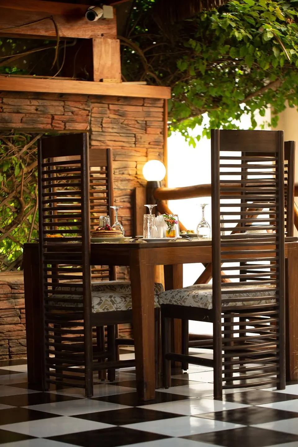 Covered restaurant seating