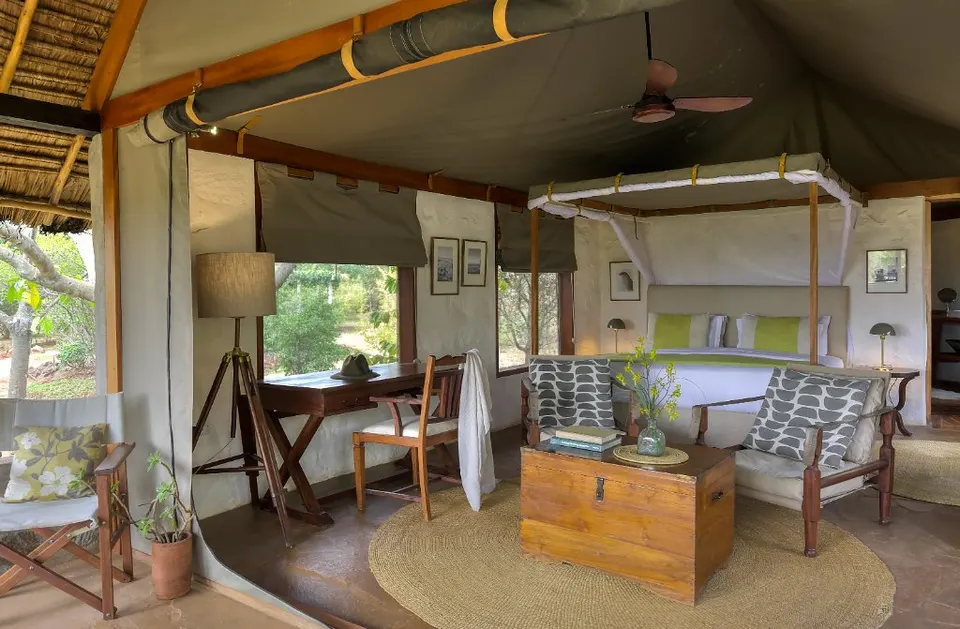 Tented Cottage bedroom and seating