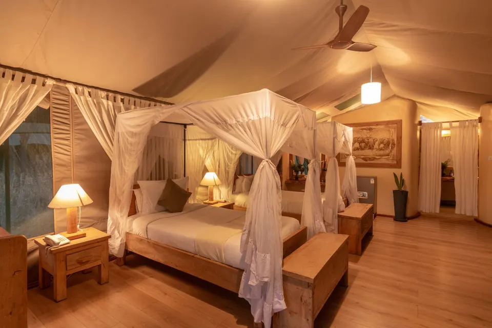 Twin tent bedroom