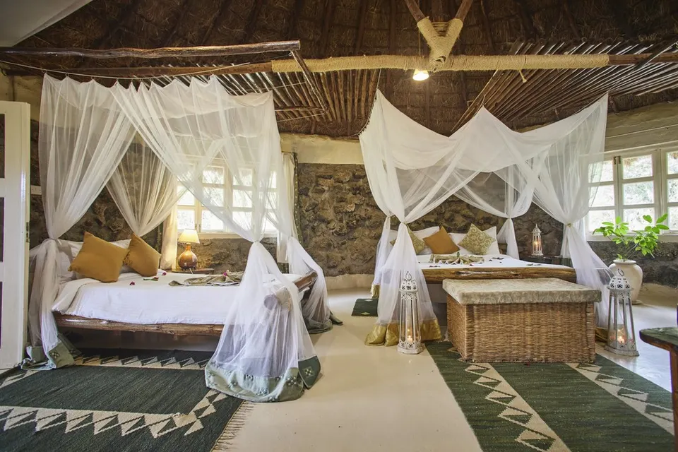 Cottage bedroom and sitting area
