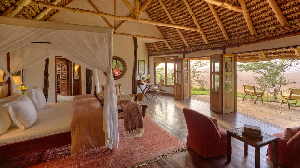 Double Cottage bedroom and veranda