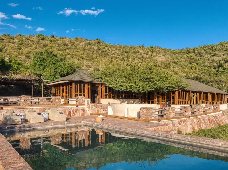 Lodge and infinity pool