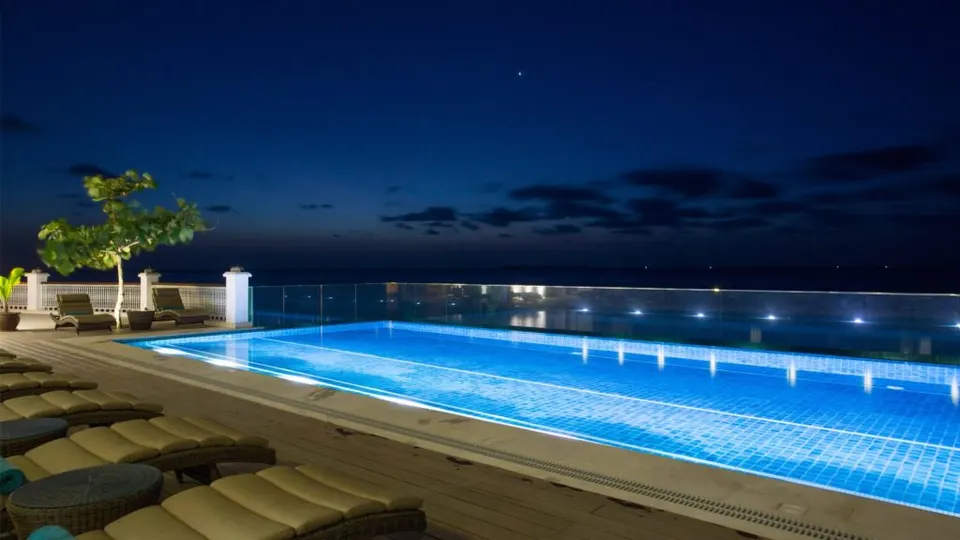 Pool at dusk