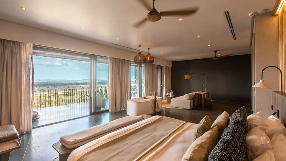 Suite sitting area and balcony